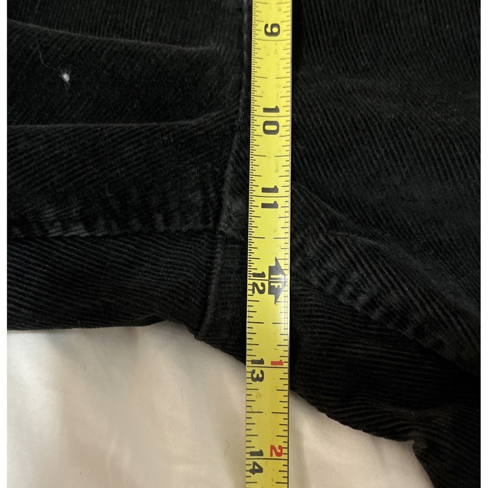 Eddie Bauer Corduroy Pants Jeans Womens 14 Black Mid Rise Wide Leg Bootcut Work - Picture 7 of 9